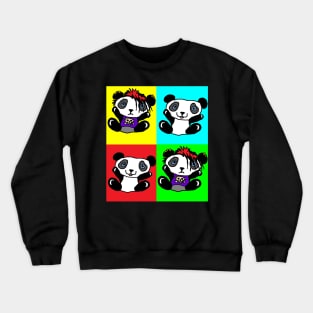 pop Art Panda Gothic Emo by LowEndGraphics Crewneck Sweatshirt